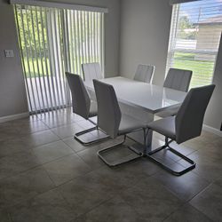 Dining Table Six Chair Set