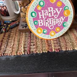 Collectable Metal Happy Birthday Small Musical Lazy Susan