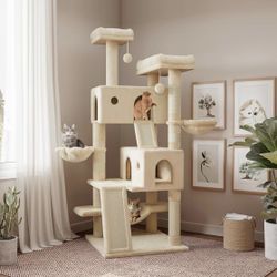 SHA CERLIN 65” Cat Tree and Tower Combo