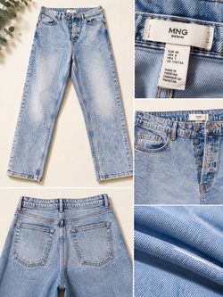Mango MNG Denim Straight Leg Jeans Size 8