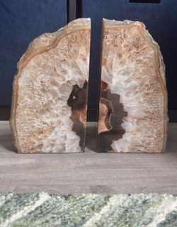 Crystal Agate Geode Bookend