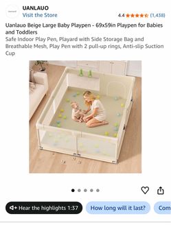 Uanlauo Beige Large Baby Playpen - 69x59in. Brand new.