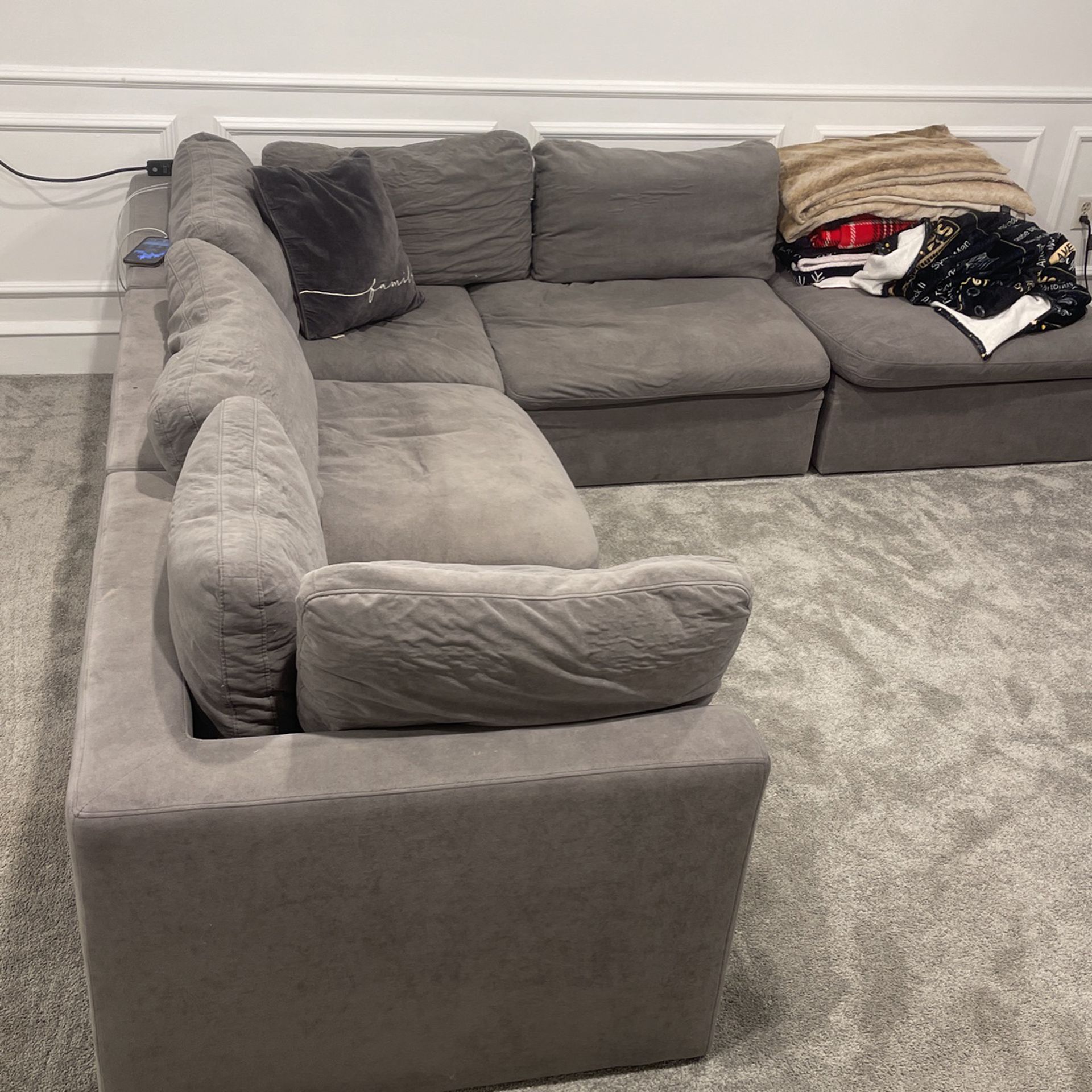 5 Piece Modular Couch (Gray)