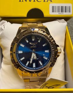 Invicta Men's Watch Gold-Tone Blue Dial