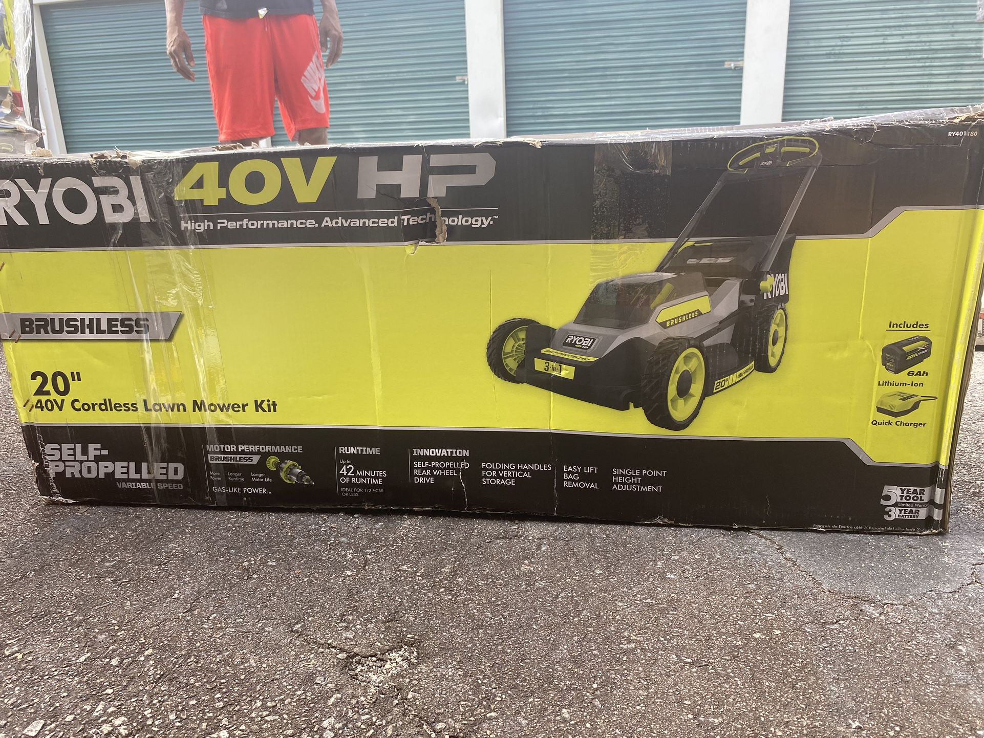 RYOBI 40V 20in Blade Lawn Mower