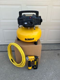 DEWALT 6 Gal. 165 PSI18-Gauge Brad Nailer and Heavy-Duty Pancake Electric Air Compressor