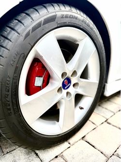 4 Saab Aero Rims 17 inch with tires. 235/45/R17 — 5x 110 mm