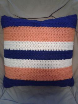 Bronco, Dolphin, 49ers Crochet Throw Pillow