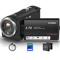 Camcorder Video Camera QHD 2.7K 56MP 16X Digital Zoom Vlogging Camera