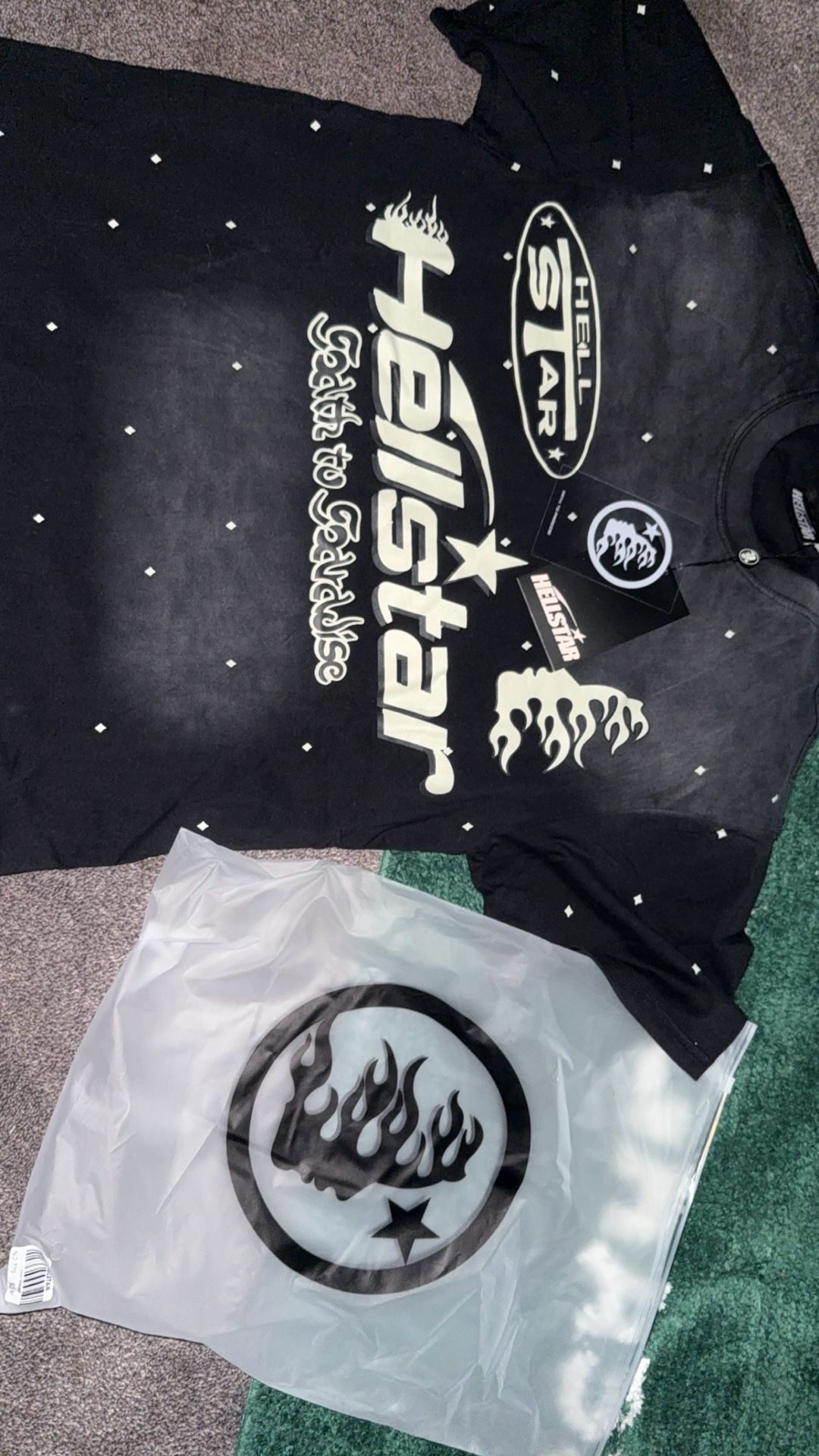 Black and White Hellstar Men's T-Shirt Size Small 100% Cotton