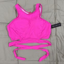 Tempt Me Swim Top Hot Pink