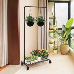 Industrial Pipe Clothing Rack with Bottom Shelves