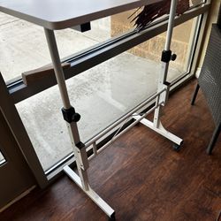 Adjustable Work Desk In White 