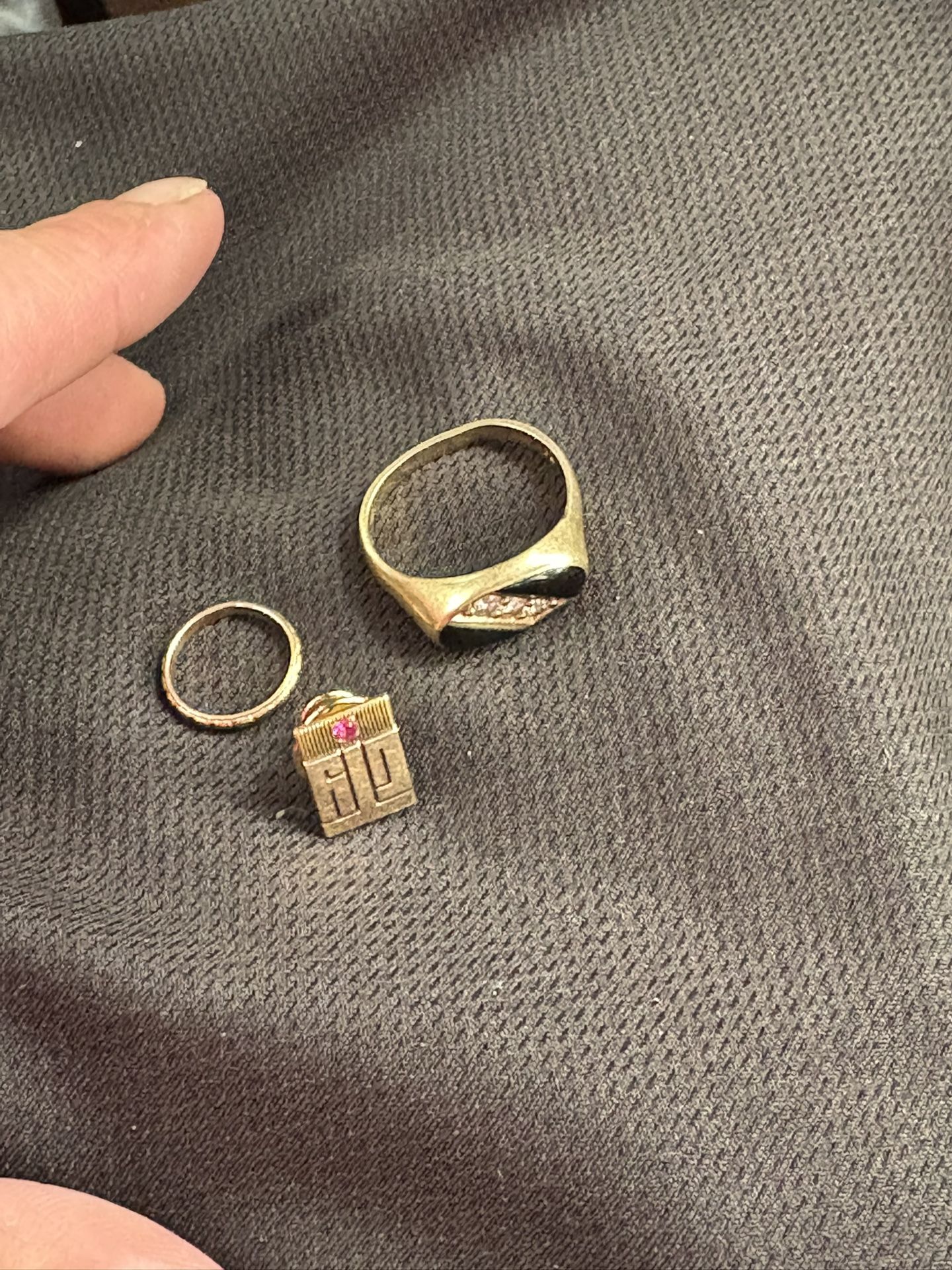 2- 14k Gold Rings And A 10k Gold Pin