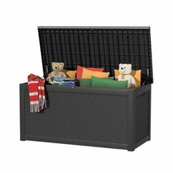 (Small crack) 260 gal. Rattan Deck Box