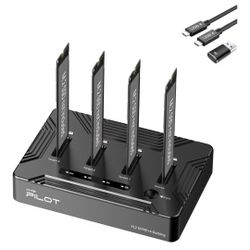 4 Bays M.2 NVMe Duplicator Offline Cloner USB 4 Type C to SSD Docking Station, 40Gbps M.2 Copy Reader for (M Key, B+M Key) PCIE Dock, Size for 22110 2