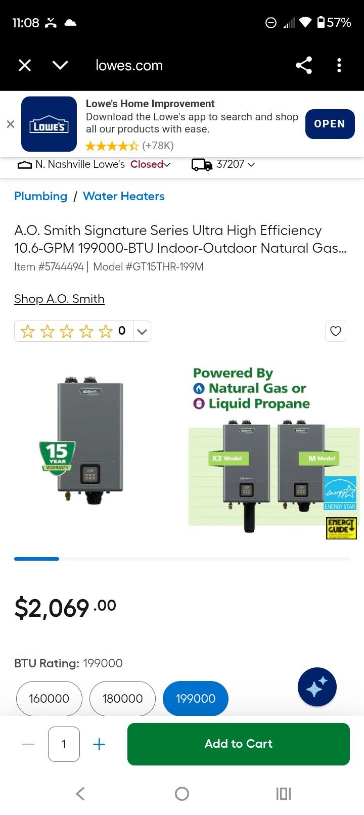Natural Gas Or Propane Tankless Hot Water Heater