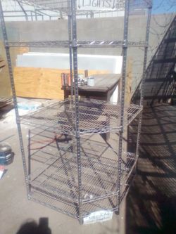 Six tier stainless steel corner storage shelf