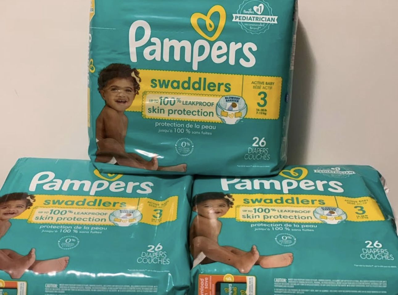 Pampers Swaddlers Size 3β26ct (*Please Read Post Descriptions*)