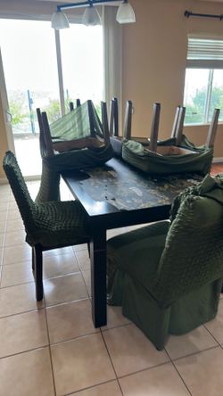 Dining table and chairs