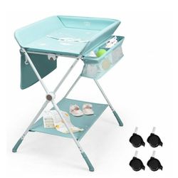 Folding Baby Changing Table With Storage -Blue