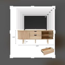  Tv  Stand Console Wood Modern Brand New 