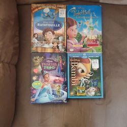 Disney Collection DVDs: Ratatouille, Tinker Bell, Bambi, The Princess And The Frog