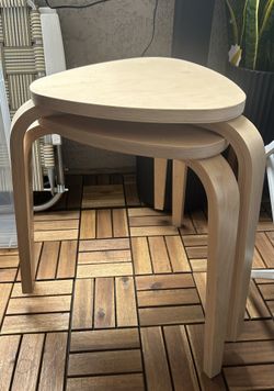 IKEA Kyrre Wood Stools x2 (**Read Description**)