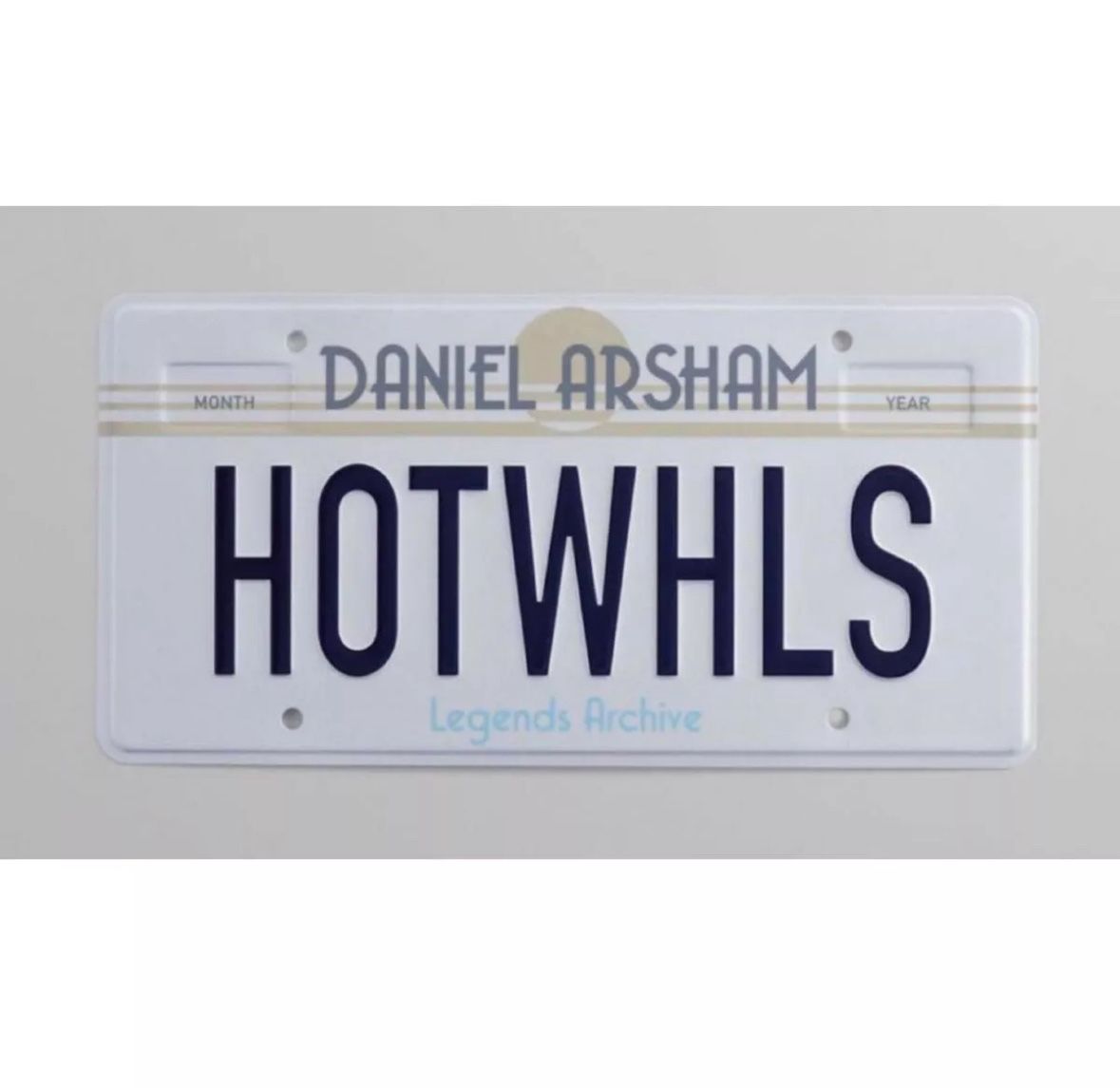 NEW Daniel Arsham X Hot Wheels License plate