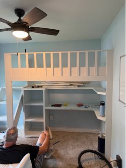 Built-in twin-size loft bed/desk
