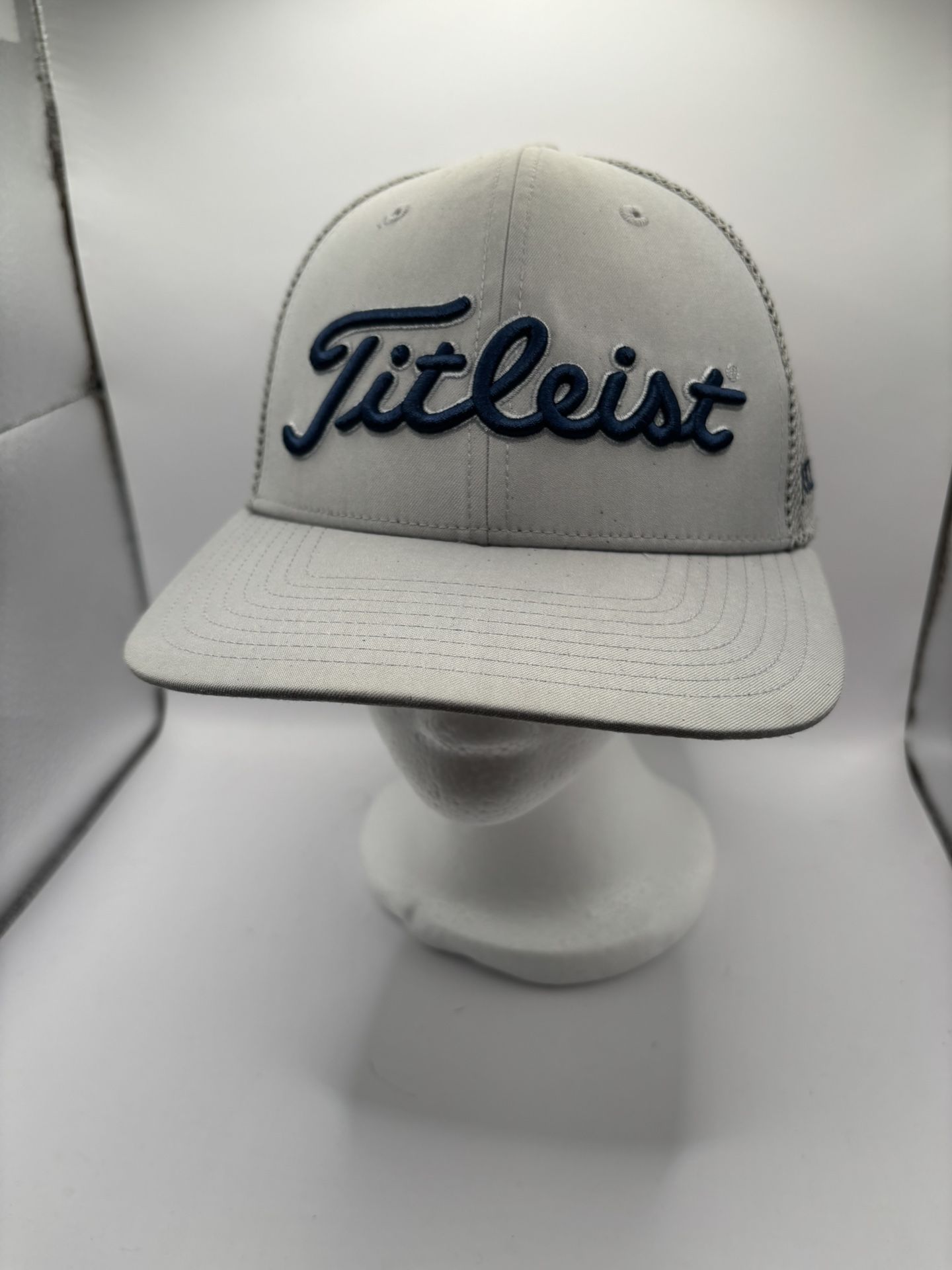 Titleist Pro V1, FJ FootJoy Logo Men's Golf Hat Snapback Trucker Blue/Grey Mesh.