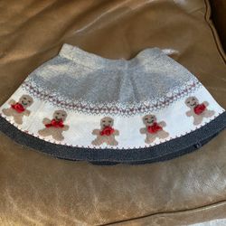 Gingerbread Men Little Girls Grey Knit Skirt Size 2T
