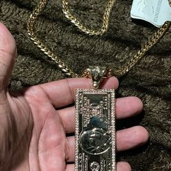 Hundred Dollar Pendant Cuban Set
