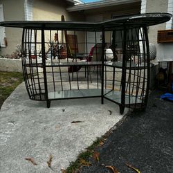 Outdoor Bar Glass Top With Shelves