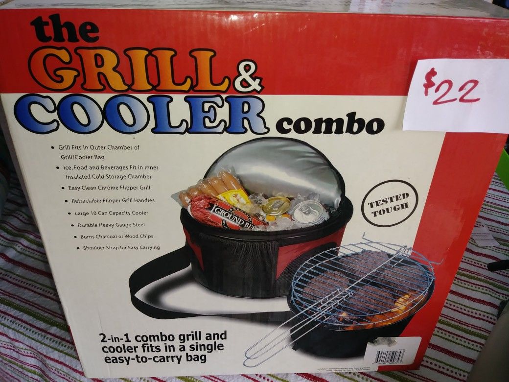 Grill and cooler combo.