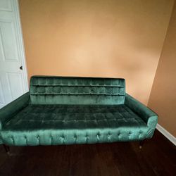 Velvet Green Tufted Couch 