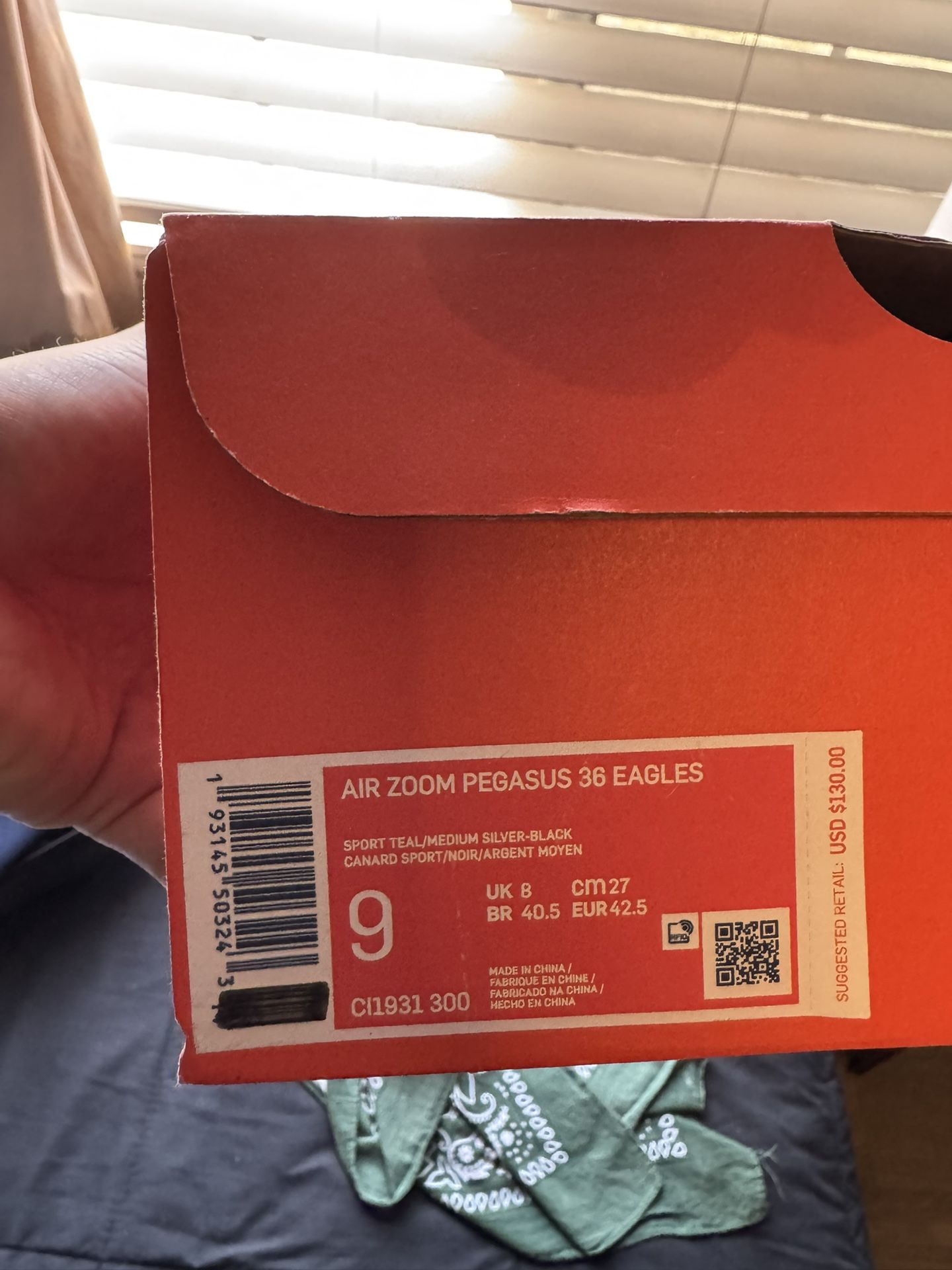 Nike Air Zoom Pegasus 36 Eagles (Size 9 M)