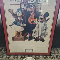 Disney Gallery THE SATURDAY EVENING Post Collectible Plate and Poster Barbershop Quartet