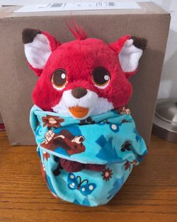 Like New! Walt Disney World Parks Babies Baby Tod Fox & The Hound Blanket Pouch Plush 10" Plush Stuffed Animal
