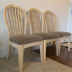 Six Wood Dining Chairs