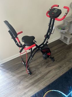 Pooboo Folding Exercise Bike with Backrest