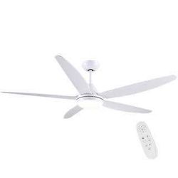 Modern Park 56 in. Indoor Integrated Dimmable LED Light kit White Ceiling Fan with DC Motor and Remote