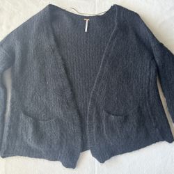 Size L Free People Black Cardigan 