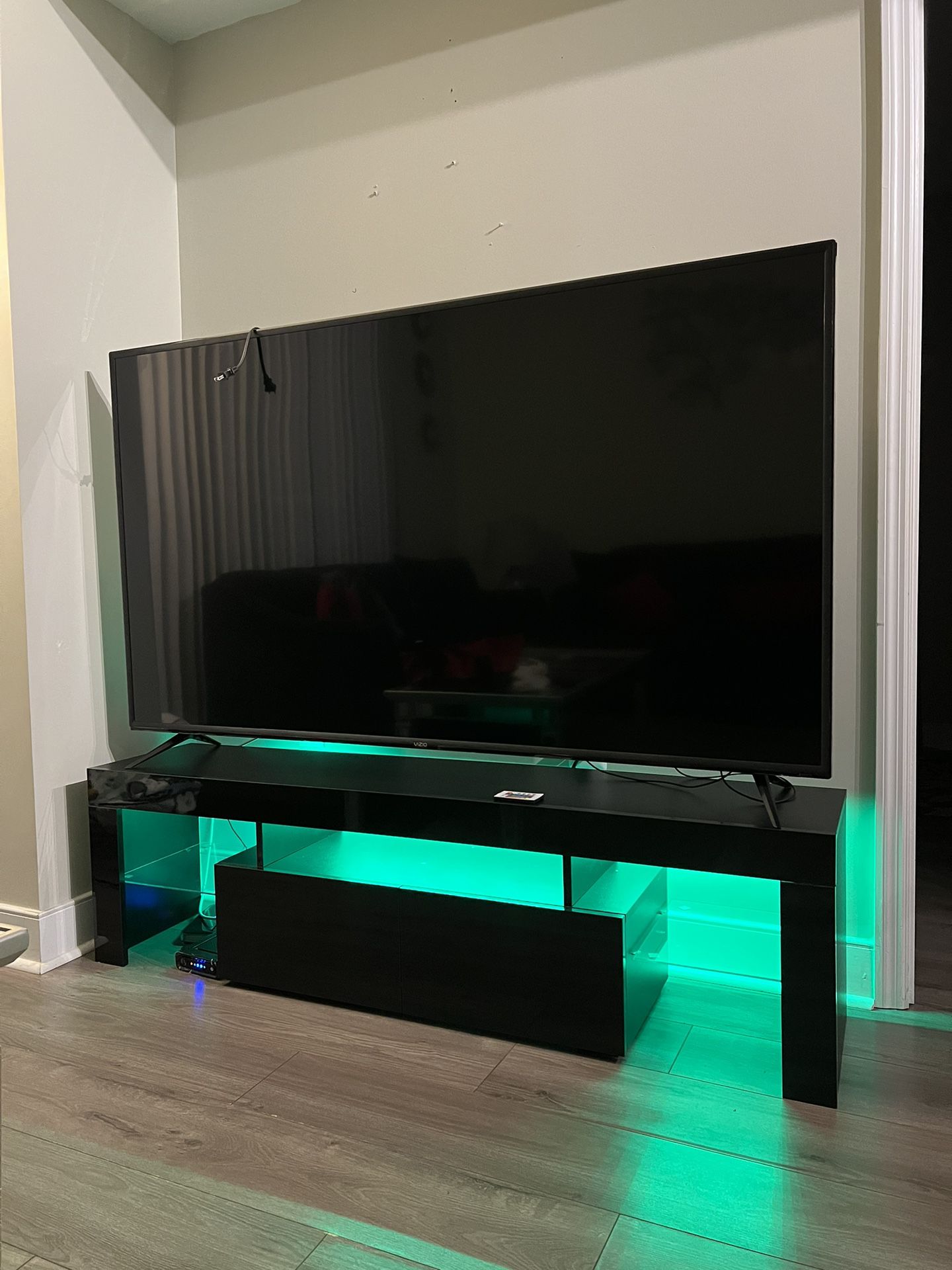 Brand New Tv stand With LED Lights 75inch TV