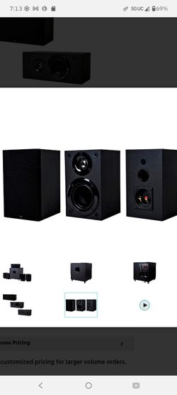 Monoprice Satellite Speakers For Home Theater $7 per speaker and $7 for the center channel speaker.