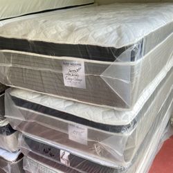 Twin Size Mattress 14 Inch Thick With Pillow Top Of Gran Comfort And Box Springs New From Factory Available All Sizes Same Day Delivery