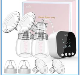 Lulia Double Electric Breast Pump, Breastfeeding Pump 4 Modes & 9 Levels, Low Noise, Anti-Backflow & LED Display, BPA Free, Portable Breast Pumps with