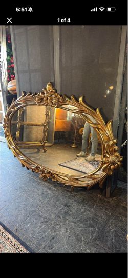 Beautiful antique gold large mirror 71 x 48