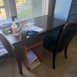 Desk and a chair