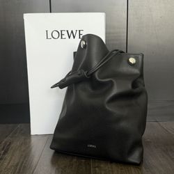 Loewe Black Pebble Leather Hobo Bag